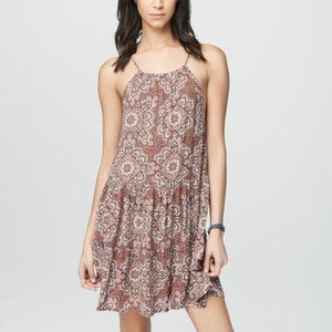 Cape Juby Boho Geometric Flower Printed Ruffle Hem Dress